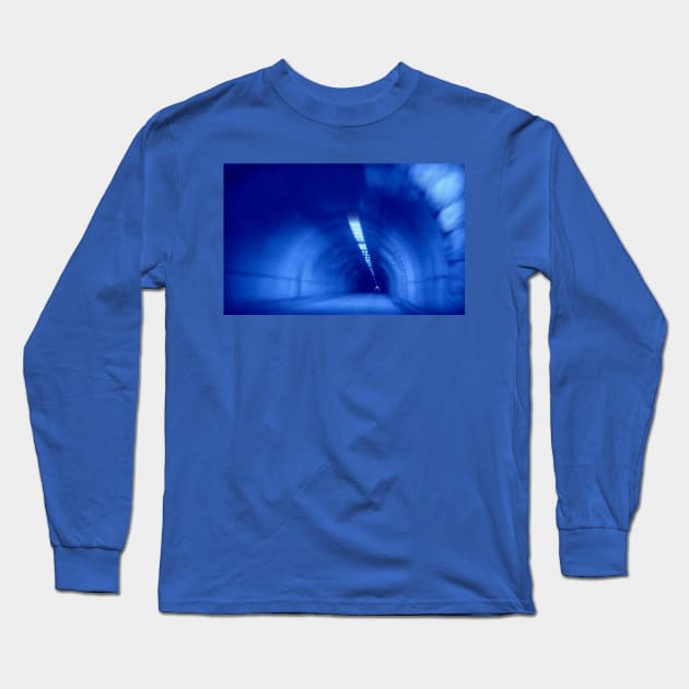 Blue Wormhole in Space - watch out for the TARDIS! Long Sleeve T-Shirt by Christine aka stine1